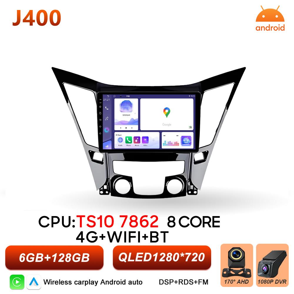 Android 16 Auto Carplay For Hyundai Sonata 6 YF 2009 2010 2011 2012 2013 2014 Car Radio Multimedia Player GPS Navigation BT 5G