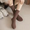 Женские носки средней длины на весну и осень, впитывающие пот и дезодорирующие носки из чистого хлопка, без косточек и с ворсом, препятствующим образованию катышков