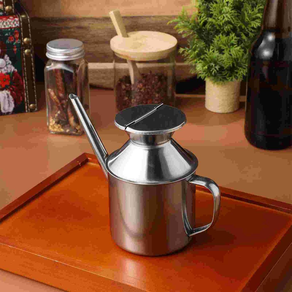 Диспенсер для масла из нержавеющей стали Контейнер для оливкового масла Кухонная емкость для растительного масла Емкость для сбора жира Контейнер для хранения масла Инструменты для приправ