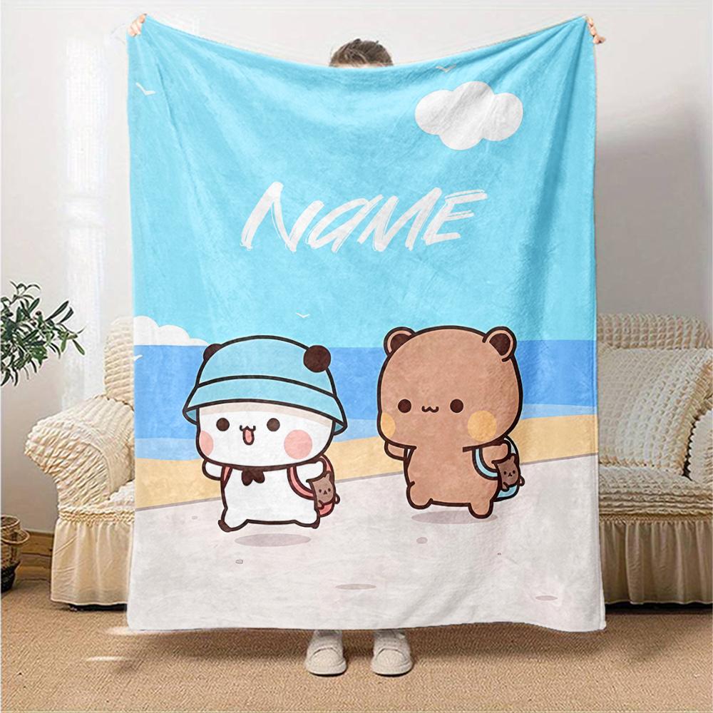 Customiz Name Personality Bubu Dudu (4) Blanket Soft &Warm Sofa Office Bed Travel Lunch Break Blanket, Gift Suitable for All Seasons
