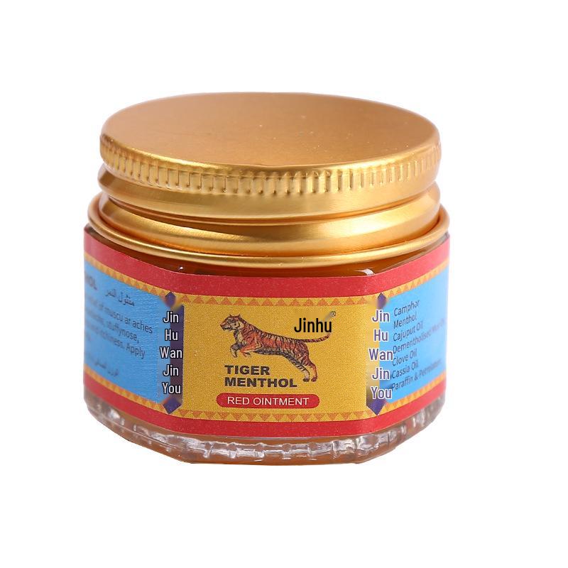 Jin Hu Tiger Wan Heating Balm 19g - Invigorating Mint Scent for Motion Sickness Relief and Deep Penetrating Comfort.