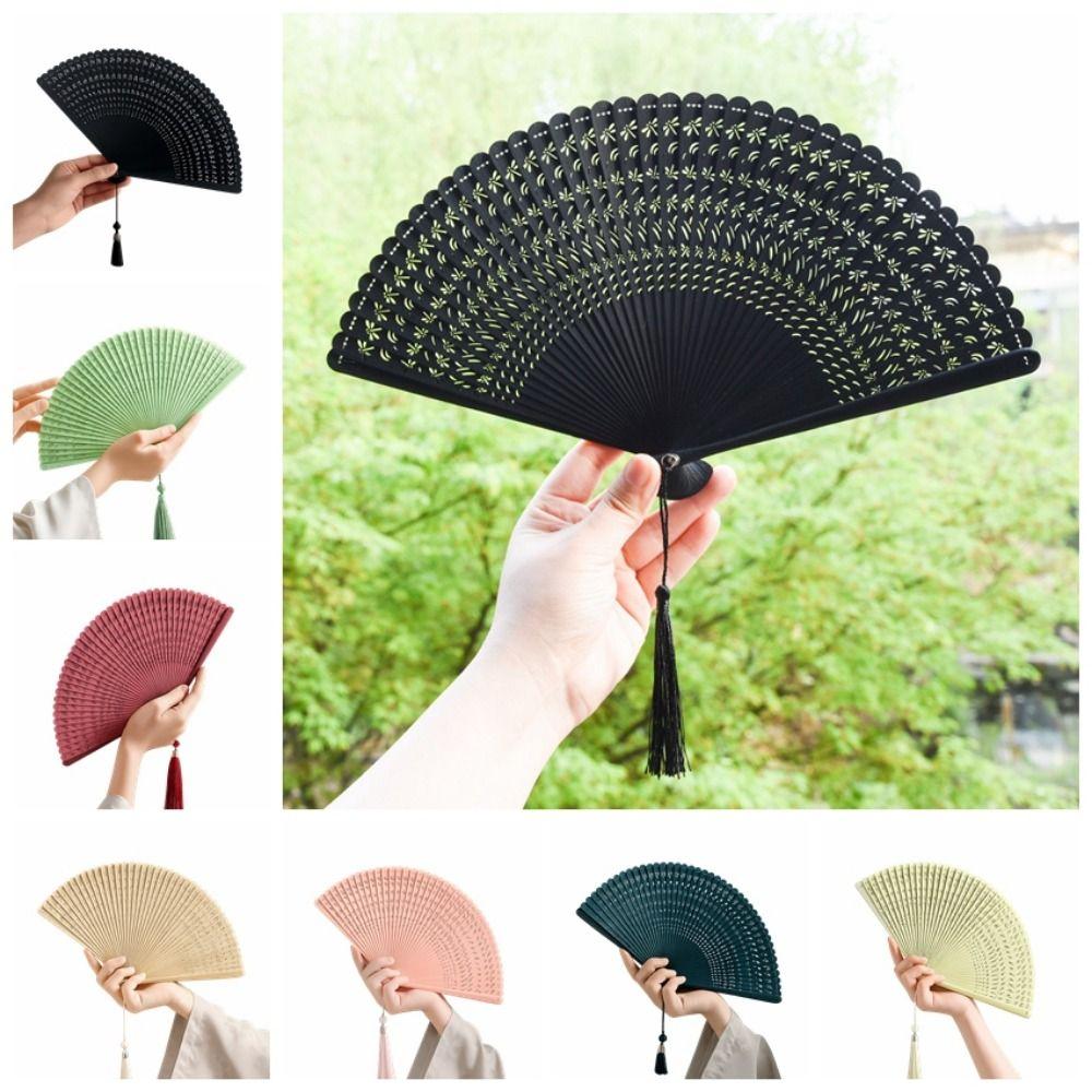 Portable Retro Hand Fan Elegant Classical Folding Fan Chinese Style Folding Bamboo Fan  Home Decor