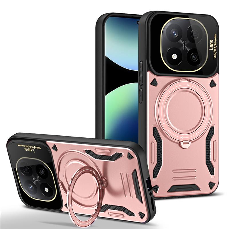 Чехол для Xiaomi Redmi Note 14 Pro 5G Magsafe Armor Magnetic Ring Case для Redmi Note 14 Pro 5G Wireless Charge Cover