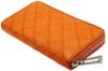 Оранжевый длинный кошелек для мужчин и женщин, изготовленный из цельного куска натуральной кожи крокодила. Имеет золотую круглую застежку-молнию, кошелек для монет, большой