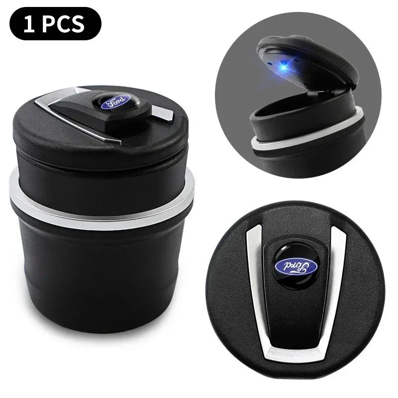New 2026 Car Sticker 2025 Hot For Ford Car Ashtray Smokeless Auto Ashtray Flame Retardant Cigarette Holder Box For Ford Focus 2