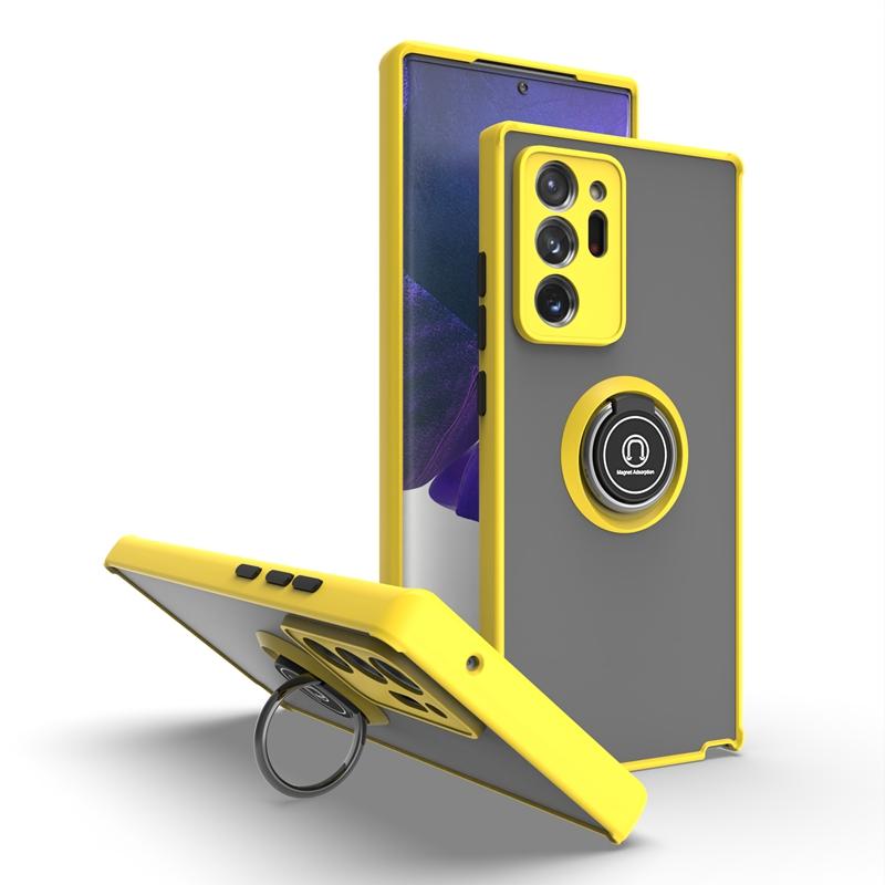 Ударопрочный чехол для телефона Samsung Galaxy S8 S9 S10 Note 8 9 10 23 PLUS LITE ULTRA S10E Модный матовый чехол-подставка с магнитным кольцом