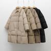 Feather 90 White Duck Down New National Standard Women's Simple Solid Color Thickened Medium and Long Down Jacket Women