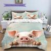 Piglet Pattern Bedding Home Decoration Birthday Gift (1 * duvet cover + 2 * pillowcase, without core)