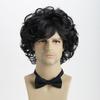Мужские короткие кудрявые черные парики синтетические коричневые волосы с челкой для повседневного косплея костюма высокотемпературное волокно