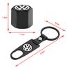 VEMZG1 5Pcs Metal Wheel Air Valve Covers Tire Valve Stem Caps with Keychain for VW CC Golf 6 7 GTI Tiguan B5 B6 B7 MK5 Passat OEM 3B7