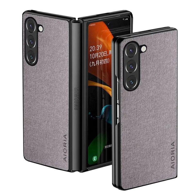 Чехол для Samsung Galaxy Z Fold 5 4 3 5G Fold5, роскошный текстильный кожаный чехол для Samsung Galaxy Z Fold 5, чехол