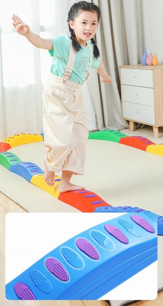 Sensory path Gymnastics Training for Children Sports Equipment Toys Pastel kolo 8 elements