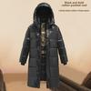 2023 Черно-золотая длинная хлопковая куртка с капюшоном для мужчин - зимнее утепленное пальто для молодых и средних пар