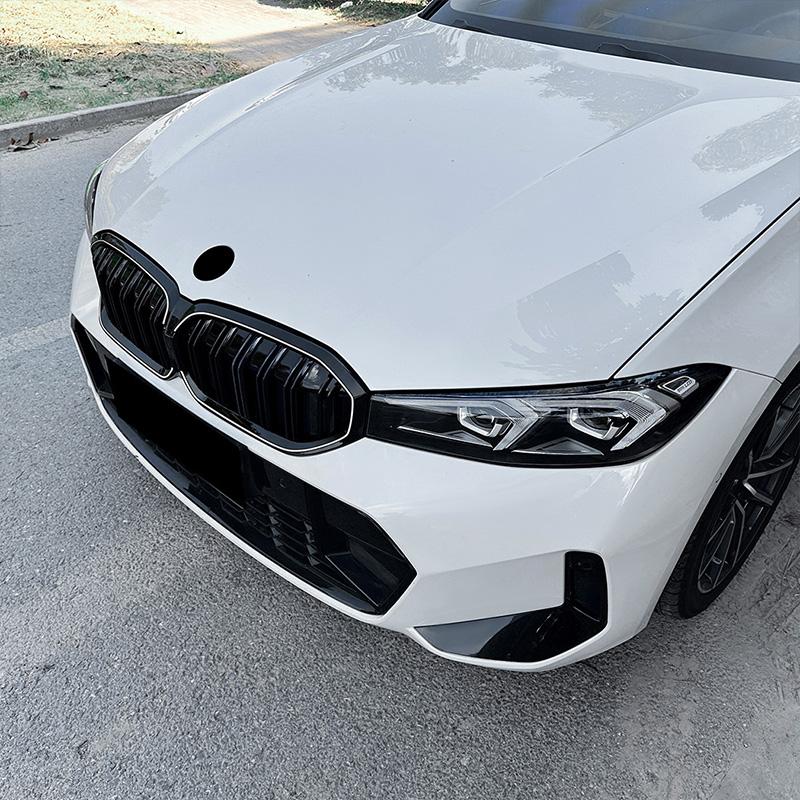 Для BMW 3 серии G20 G21 2026+ Высококачественная ABS решетка радиатора "ноздри" с двойными линиями и 3-цветной LED подсветкой, решетка переднего бампера 3-цветная, глянцевая черная