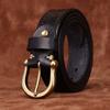 Thickened Extra Thick Personalized Engraved Retro Matte First Layer Cowhide Belt Men'S Genuine Leather Horseshoe Buckle Casual Denim Belt