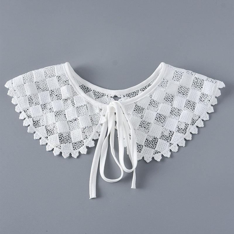 Fashion Scarf Fake Collar Shirt Women Detachable Collar Lace Neckline Women False Collar Tie White Faux Col Clothes Accessories