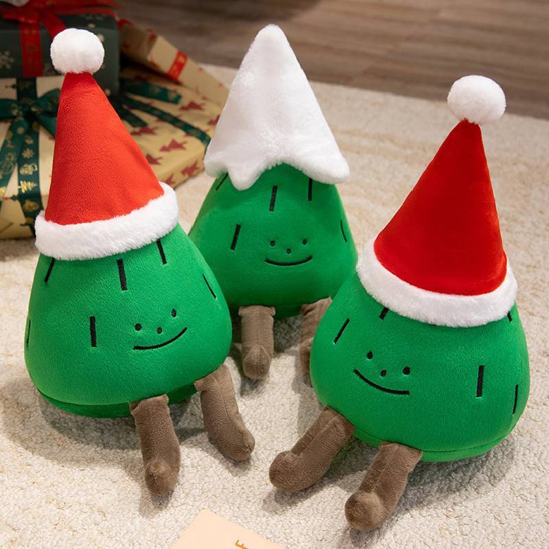 Themed Christmas Pine Tree Plush Toys Short Hair Material Children Playroom Doll