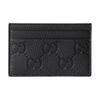 Кожаный держатель для карт с тиснением логотипа GG Monogram Мужские аксессуары Черный 835151-AAE51-1000