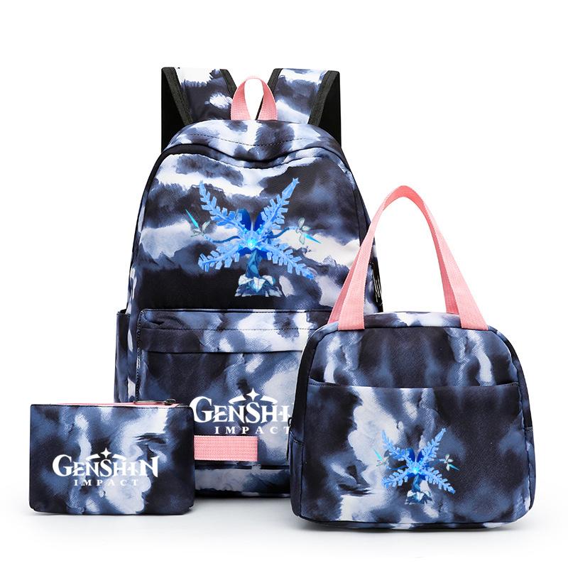 3Pcs/set Anime Girl Backpack Set School Students Kawaii Back To School Backpack Boy Children Lunch Bags Pencil Box