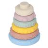 6Pcs Baby Sensory Stacking Rings Educational Squeaky Different Shapes Soft Stacking Circle Toys for