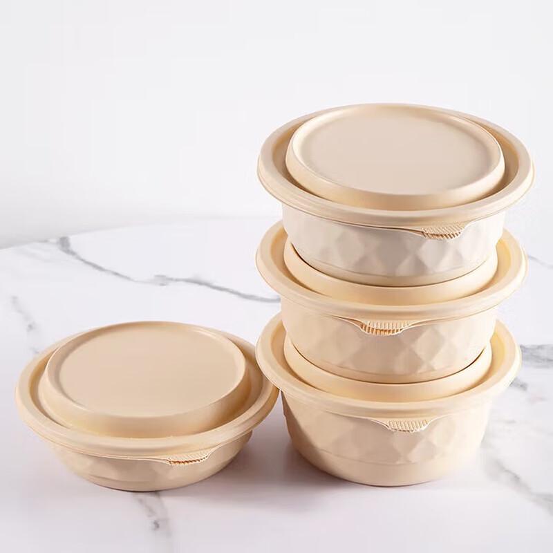 Eco-Friendly 600ml Corn Starch Round Bowl with Lid