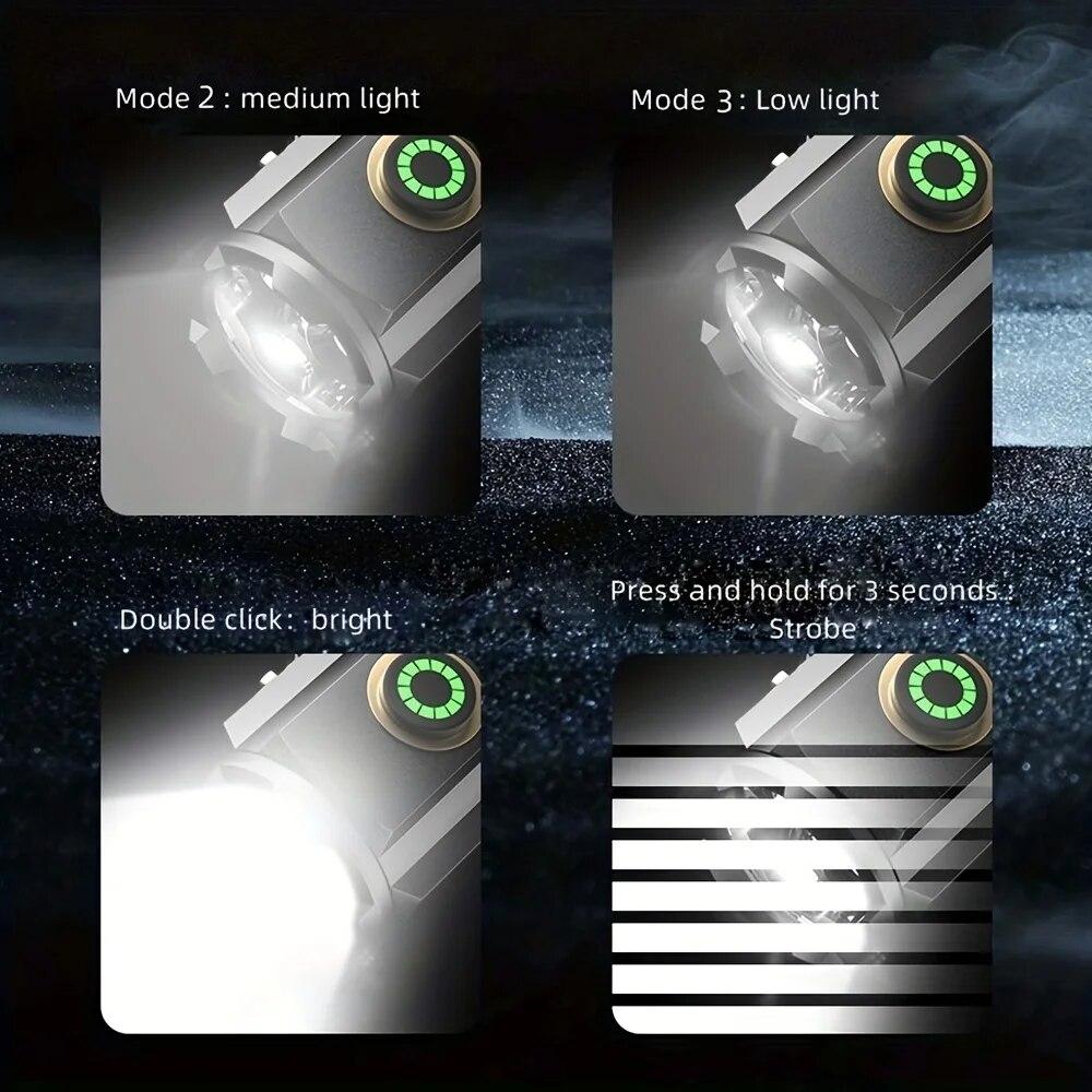 High Power Led Flashlights MINI Torch With 3 LED and Powerful Magnet Self-defense Lamp 5 Lighting Modes Bright Outdoor Lights