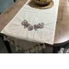 Хлопковая скатерть с кружевом ручной работы и вышивкой на холсте