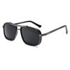 New Fashion TAC Polarized Sunglasses Retro Thick Edge Box Double Beam Punk Men's Metal Anti UV Glasses UV400 Shades Eyewear