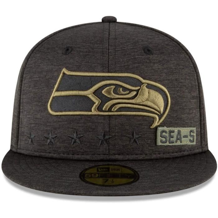 Casquette 59FIFTY - New Era - Seattle Seahawks - Noir - 100% Polyester - Taille 7 1/4