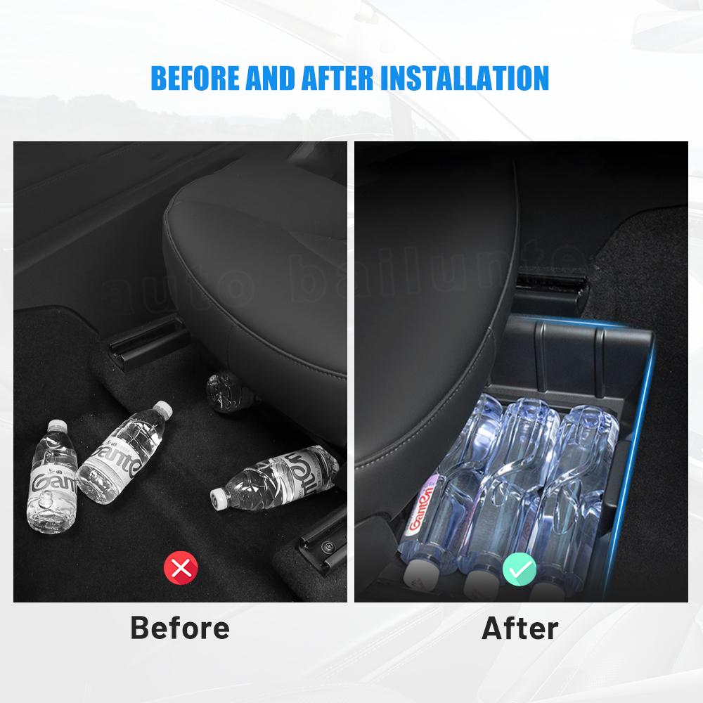 Аксессуары для Tesla Model Y 2022, автомобильный ящик для хранения под сиденьем, автомобильный мусорный бак, выдвижной органайзер, ящик