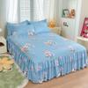 Bed Skirt Cotton Bedspread Set Embroidery Bed Dress Pillow Cases 3 Pieces/Set For King/Queen Double 1.5/1.8/2M Sheet Cover