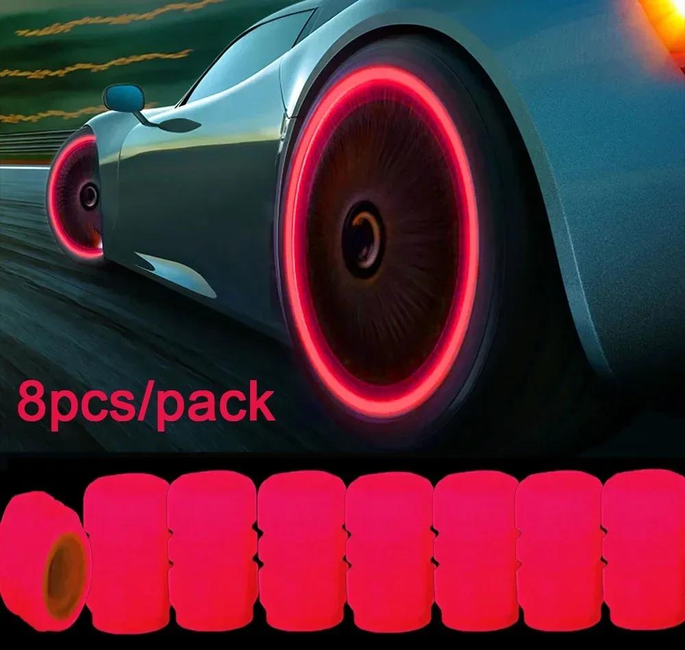 1/20 шт. Светящиеся колпачки для ниппелей, флуоресцентные, светящиеся ночью, декор для автомобиля, универсальные, для мотоцикла, велосипеда, пылезащитные, декоративные колпачки для ниппелей шин