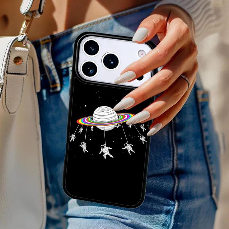 Звездное Космическое Лунное Астронавт Эстетика Чехол для Телефона Для iPhone 17 Air 14 15 13 12 Max Чехол Для Apple 16e 11 Pro Max Plus Coque