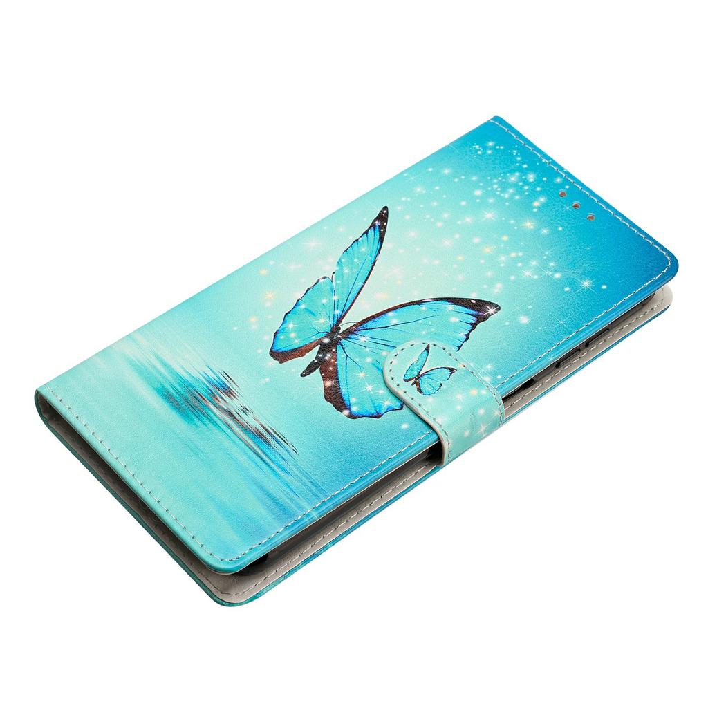 For Samsung Galaxy S25 Ultra Wallet Case PU Leather Pattern Printing Stand Phone Cover with Strap