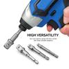 Socket Adapter Set For Square Head Drill Impact Driver - 1/4" 3/8" 1/2" Hex Shank Bit Holder Extension Cordless Tools Tightly