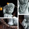 Blue Sandstone Mini Monk Sculpture, Desktop Decoration for Living Room, Bookshelf, Entrance, and Home Decor