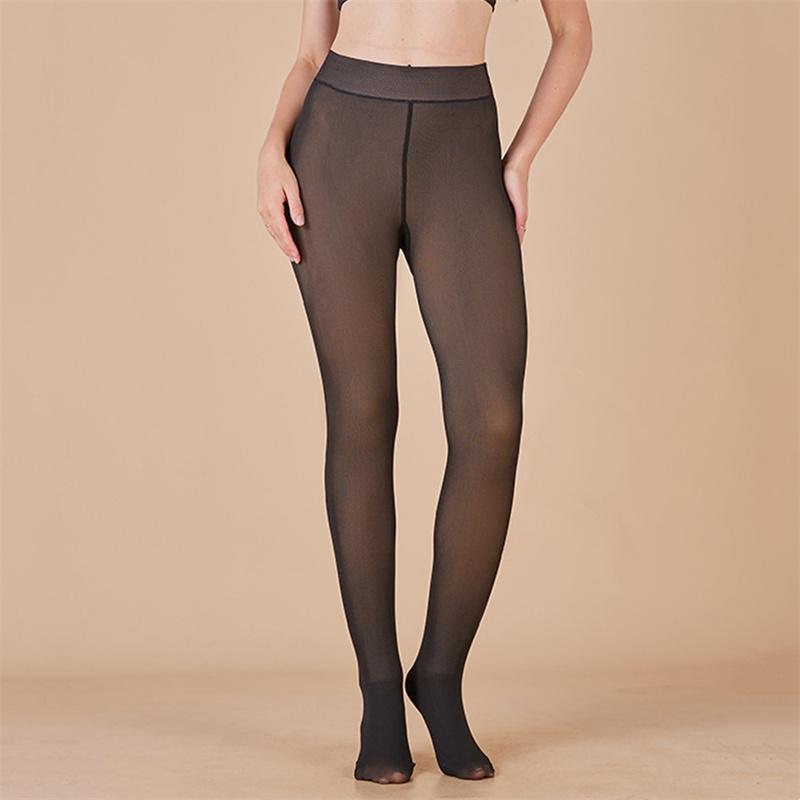 Women's Thermal Fleece Lined Tights, Winter Warm Footed Leggings
