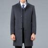 Шерстяное пальто мужское средней длины зимнее новое стильное шерстяное пальто для мужчин среднего возраста осень-зима папина кашемировая толстая ветровка
