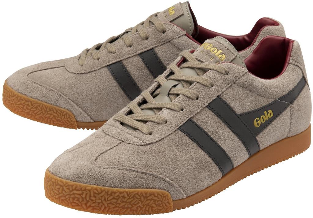 Gola Harrier Suede Sneakers (CMA192) Rhinoceros Color/dark Brown/dark Red