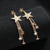 Stars Pendants Drop Earrings for Women Gold Color Multi-layers Link Tassel Earrings Korean Fashion Matte Metal Earrings Brilliant Designs