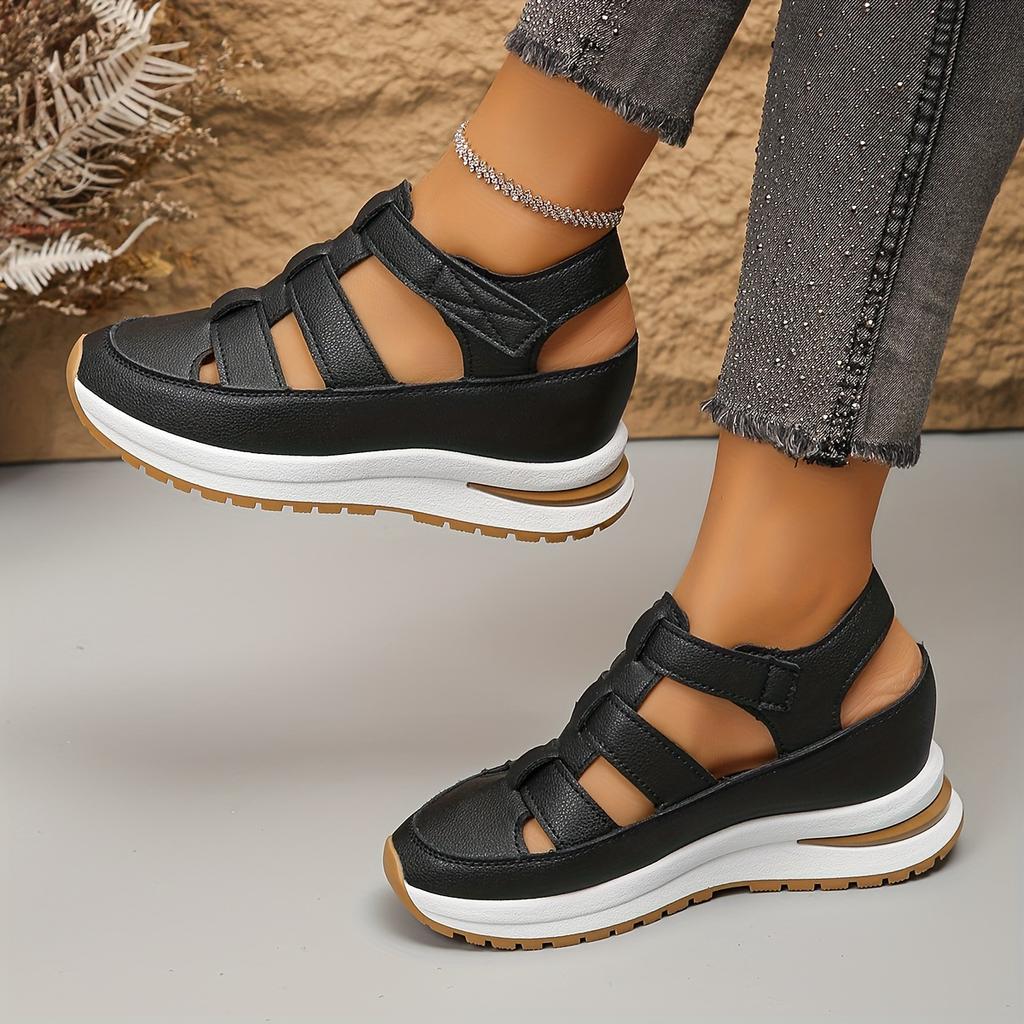 Women's Fashion Sandals, Solid Color, Round Head, Platform Shoes, Casual Sports Shoes, EVA Insoles