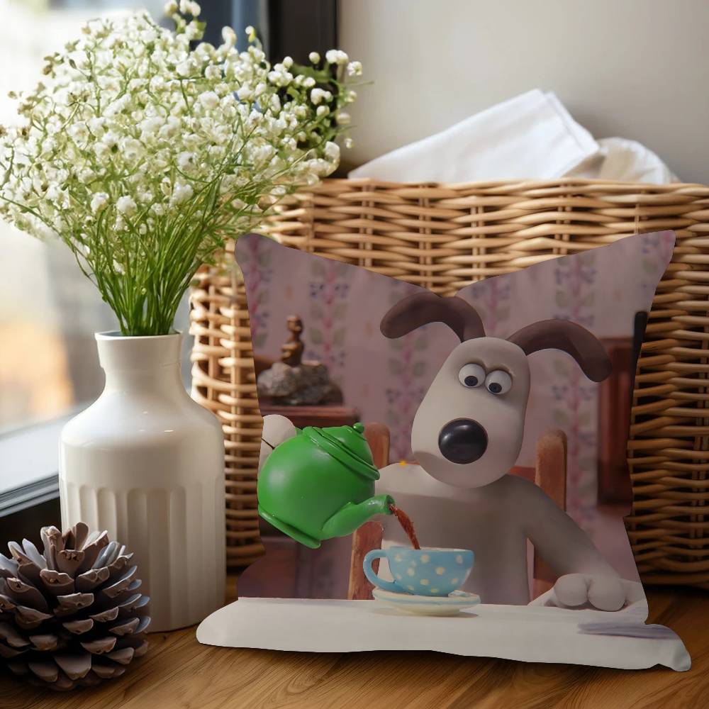 Cartoon W-Wallace And G-Gromit Pillow Cushion Cover Pillowcase Living Room Sofa Home Decor Customized