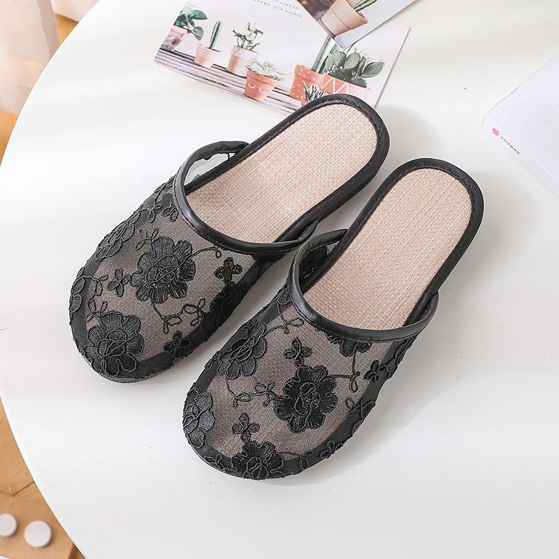 Летние вышитые классные тапочки Домашняя мода Обувь Баотоу