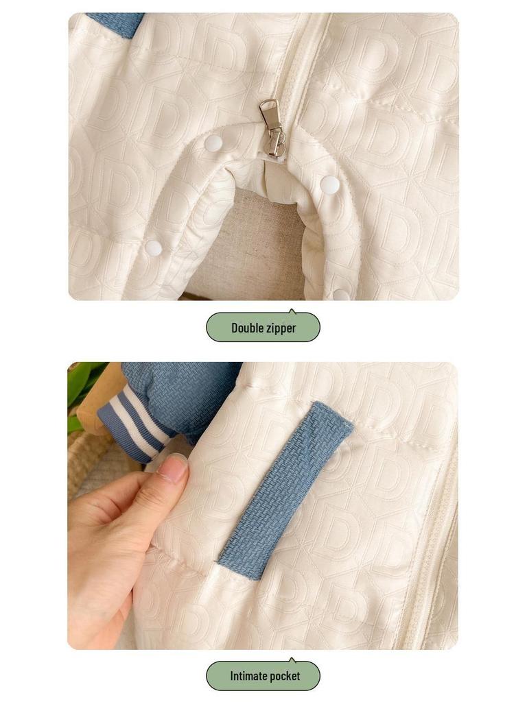 Пуховый комбинезон для новорожденных: Зимний бархатный комбинезон для ползания и использования на открытом воздухе