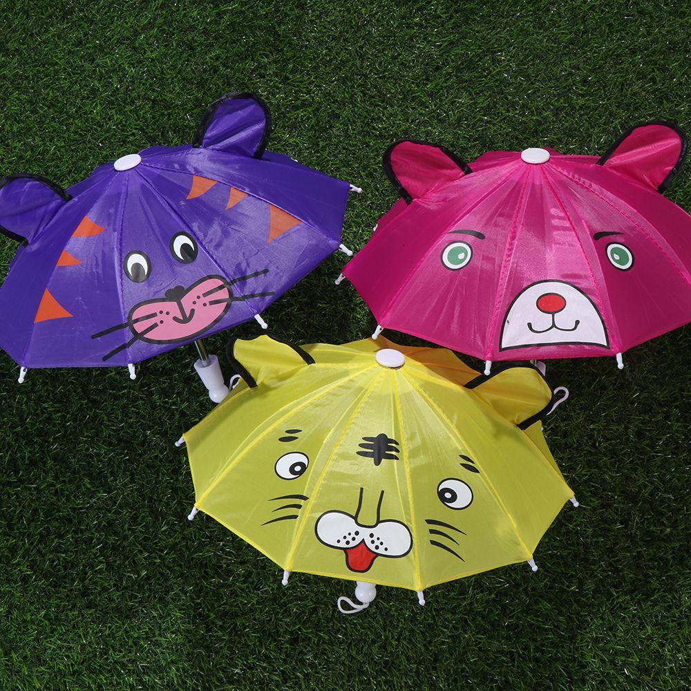 Cartoon Animal Ears Diameter 30cm Mini Rain Gear Baby Doll Accessories Costume Game Doll Umbrella