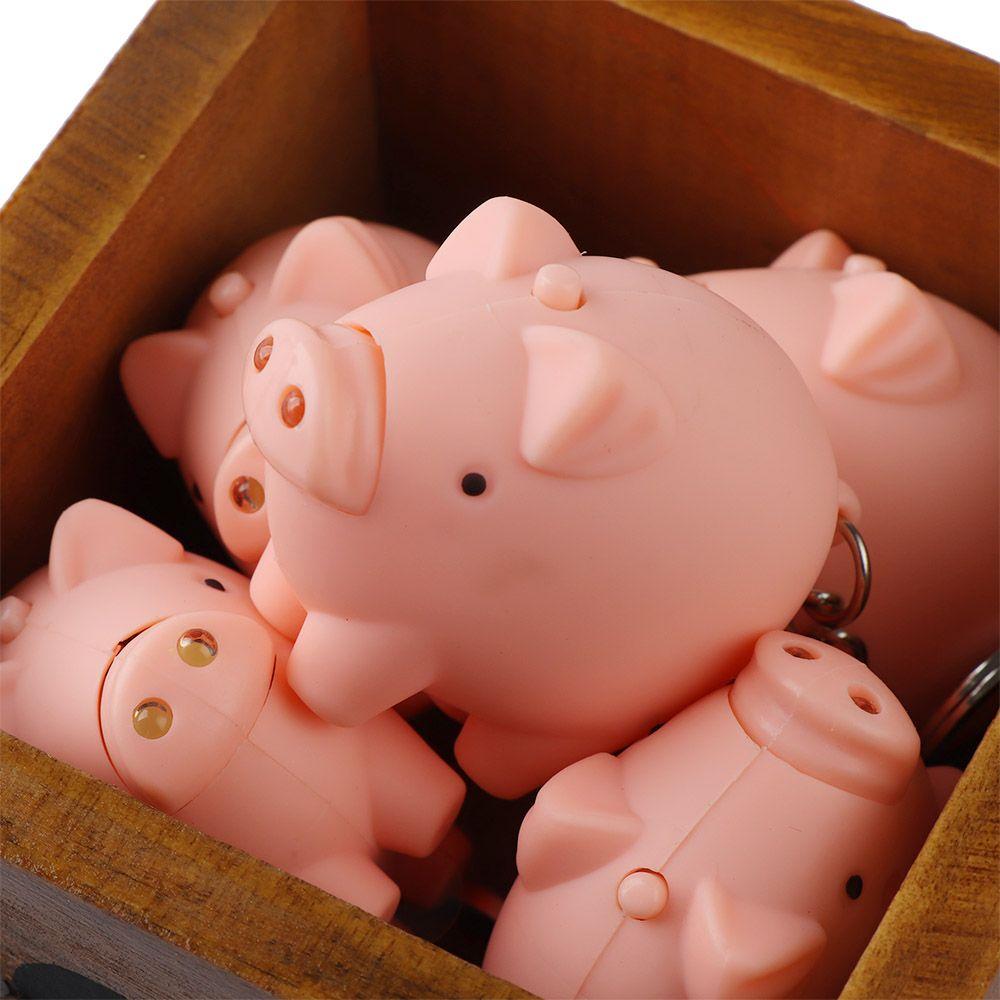 Cartoon Mini Flashlight Vocal LED Light Luminous Key Chains Key Rings