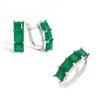 Classic Design Natural Green Agate Ring Earrings Jewelry Set 925 Sterling Silver Women's Anniversary & Party Gift