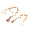 Wood Bead Garland with Tassels Wooden Rustic Bead Ornament for Home Decoration and Festival Decorati