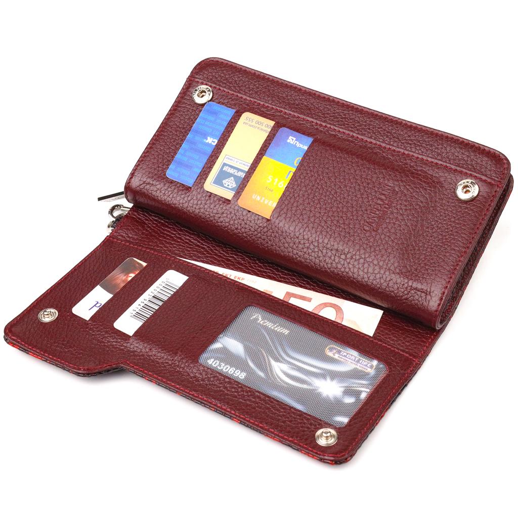 Stylish Women's Wallet Clutch Made of Genuine Leather with Snake Embossing CANPELLINI Wallet 21538 Multicolored