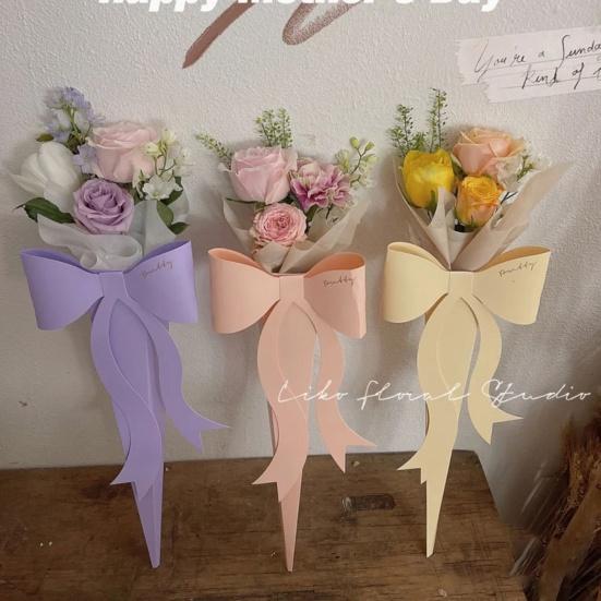 5 шт. Цветочная коробка с дизайном банта, изысканный внешний вид, 5 цветов, букет роз, картон для свадьбы